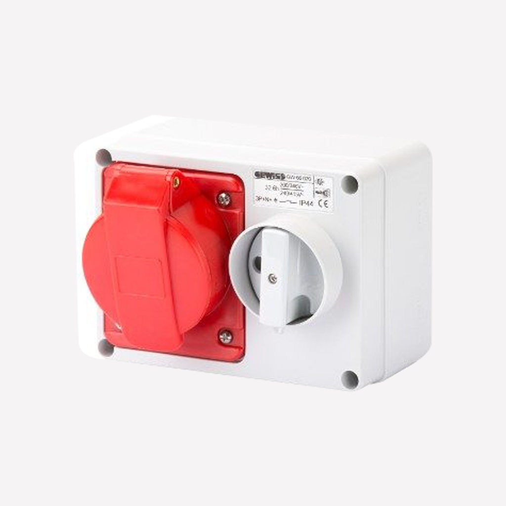 FIXED INTERLOCKED HORIZONTAL SOCKET 32A 3P+N+E IP44 - GEWISS | Plaza ...