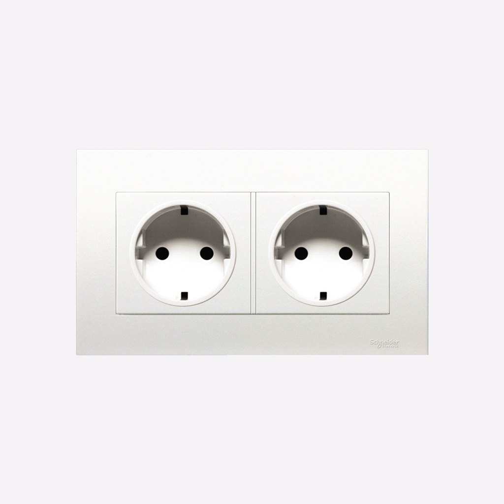 16A 2G SCHUKO SOCKET WITH SHUTTER VIVACE WHITE - SCHNEIDER | Plaza ...
