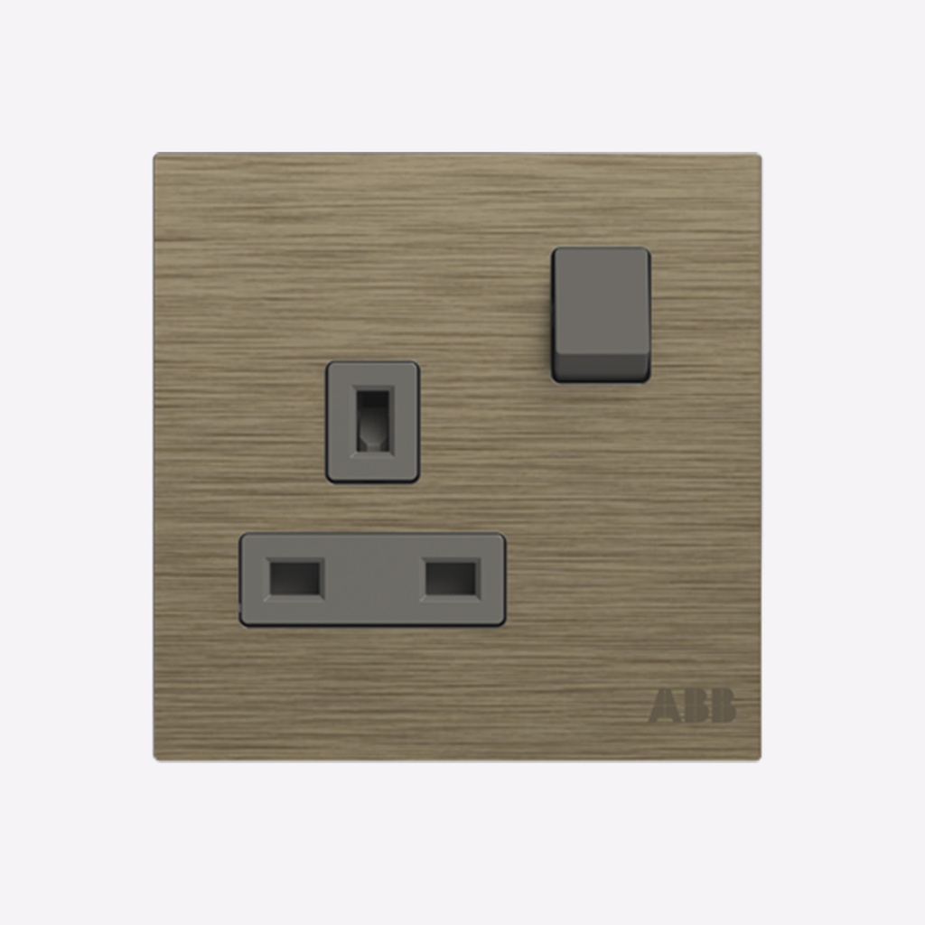ABB Millenium Presa Interruttore Singola 13A Acciaio Inox | AM23386-ST | Sicurezza Con Otturatore E Profilo Sottile 4mm - 4