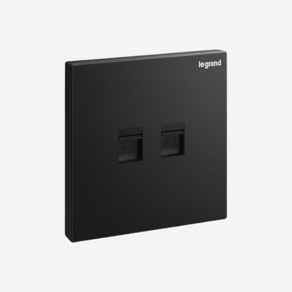 2G RJ45 DATA OUTLET GALION MATT BLACK - LEGRAND | Plaza Middle East