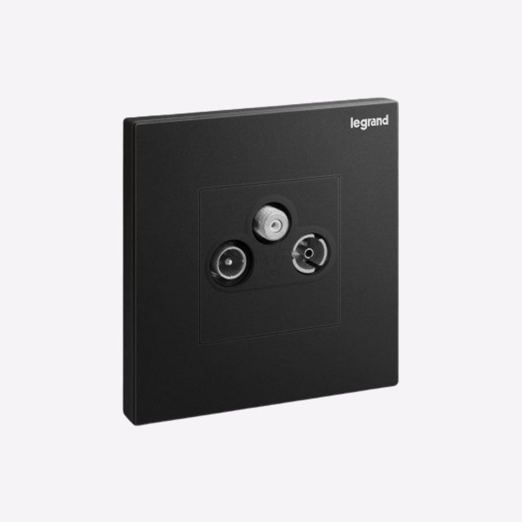 TV+FM+SAT SOCKET FEMALE TYPE GALION MATT BLACK - LEGRAND | Plaza Middle ...